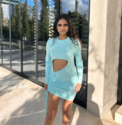 SKY BODYCON DRESS - BLUE