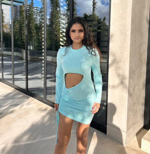 SKY BODYCON DRESS - BLUE