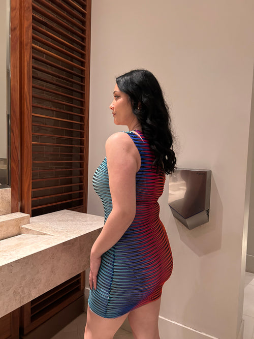 OMBRE BODYCON DRESS - RED