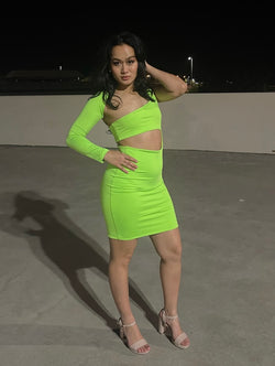 MODEL BEHAVIOUR BODYCON DRESS - GREEN