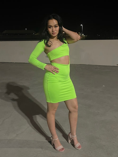 MODEL BEHAVIOUR BODYCON DRESS - GREEN