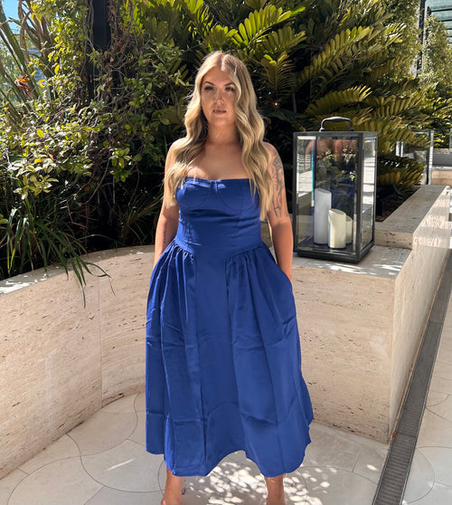 AZURE MIDI DRESS - BLUE
