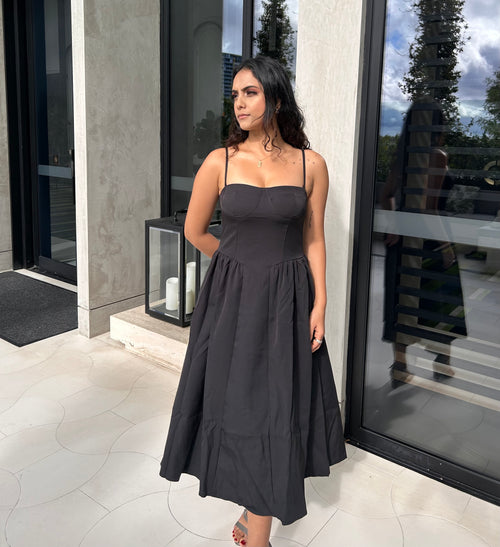 AZURE MIDI DRESS - BLACK