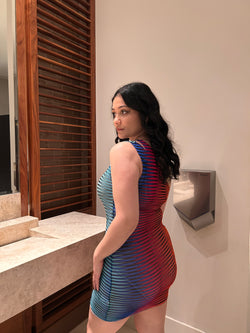 OMBRE BODYCON DRESS - RED