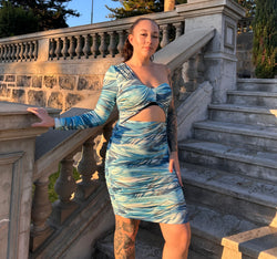 AURORA MIDI DRESS - BLUE