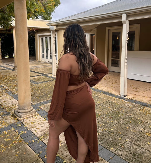 TOO GOOD TO YOU TWO PIECE SET - BROWN