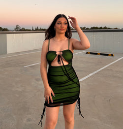 DARE TO CAMI BODYCON DRESS - GREEN
