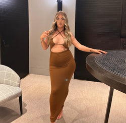 LUNA MAXI DRESS - BROWN