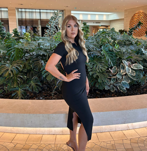 KYLIE MIDI DRESS - BLACK