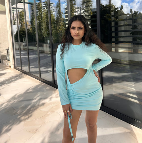 SKY BODYCON DRESS - BLUE