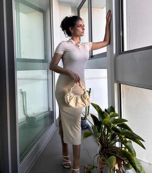 KYLIE MIDAXI DRESS - KHAKI