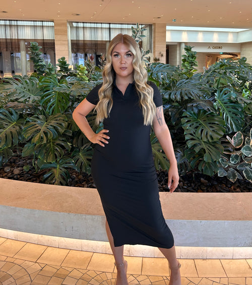 KYLIE MIDI DRESS - BLACK