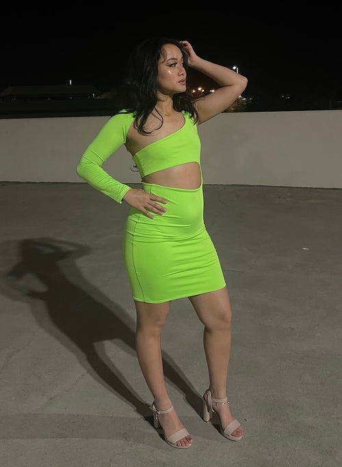 MODEL BEHAVIOUR BODYCON DRESS - GREEN