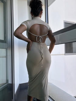 KYLIE MIDAXI DRESS - KHAKI