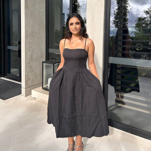 AZURE MIDI DRESS - BLACK