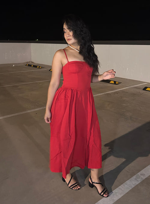 AZURE MIDI DRESS - RED