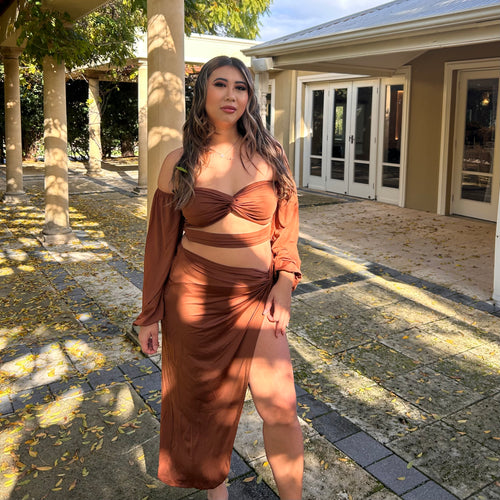 TOO GOOD TO YOU TWO PIECE SET - BROWN
