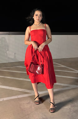 AZURE MIDI DRESS - RED