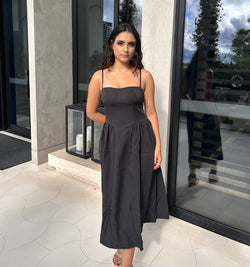 AZURE MIDI DRESS - BLACK