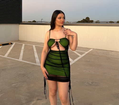 DARE TO CAMI BODYCON DRESS - GREEN