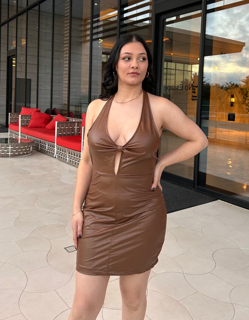 MISSY MINI DRESS - BROWN