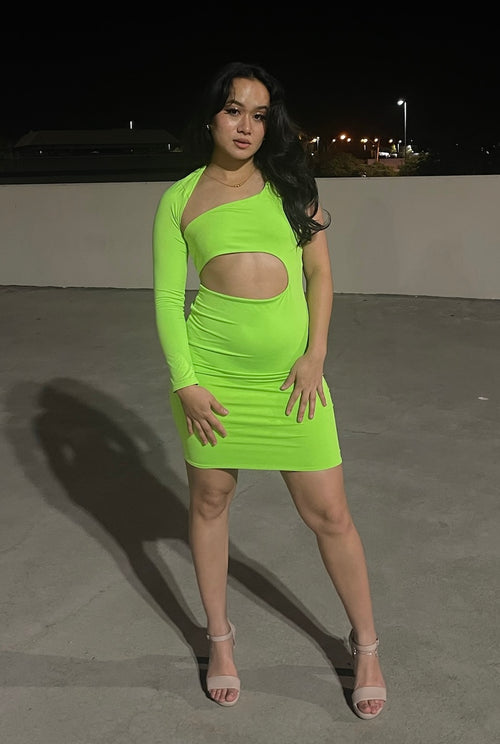 MODEL BEHAVIOUR BODYCON DRESS - GREEN