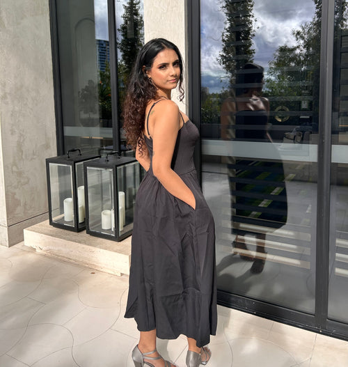 AZURE MIDI DRESS - BLACK