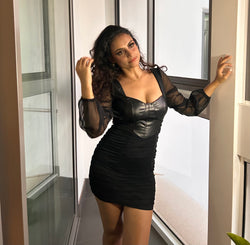 MEDUSA BODYCON DRESS - BLACK
