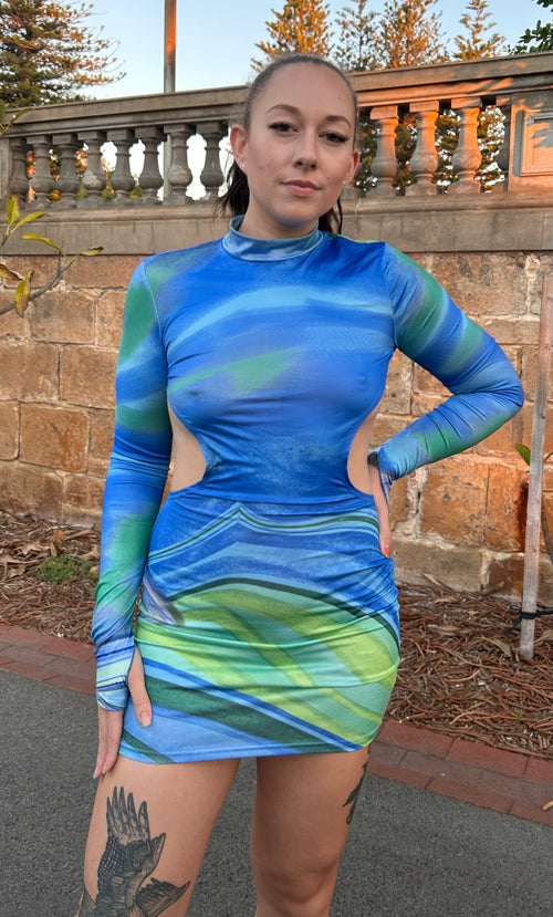 NEPTUNE MINI DRESS - BLUE