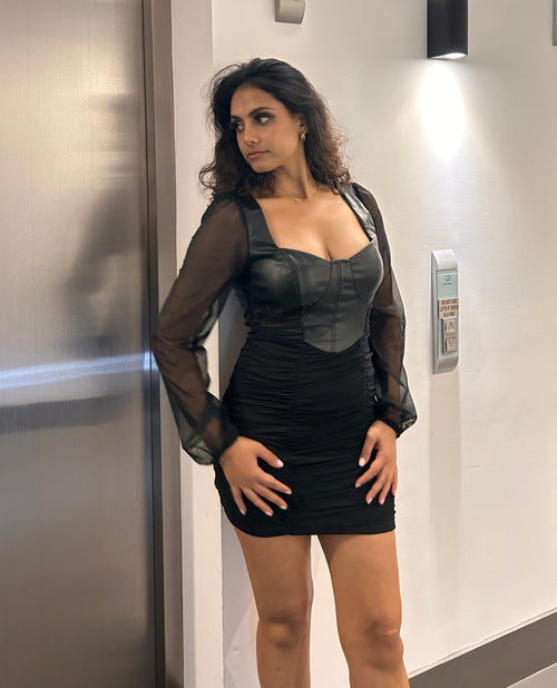 MEDUSA BODYCON DRESS - BLACK