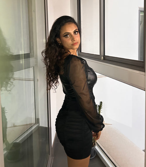 MEDUSA BODYCON DRESS - BLACK
