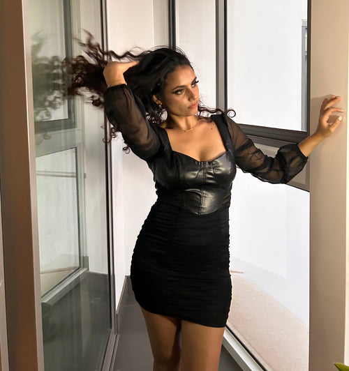 MEDUSA BODYCON DRESS - BLACK