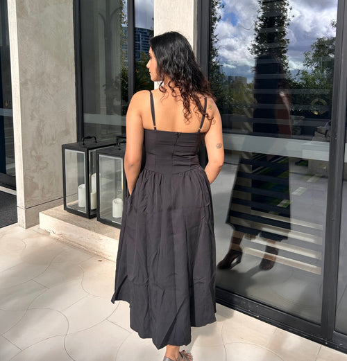 AZURE MIDI DRESS - BLACK