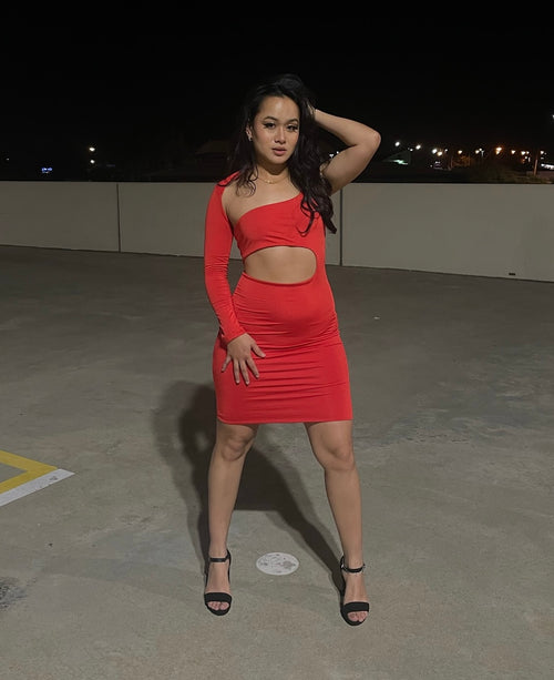 MODEL BEHAVIOUR BODYCON DRESS - RED
