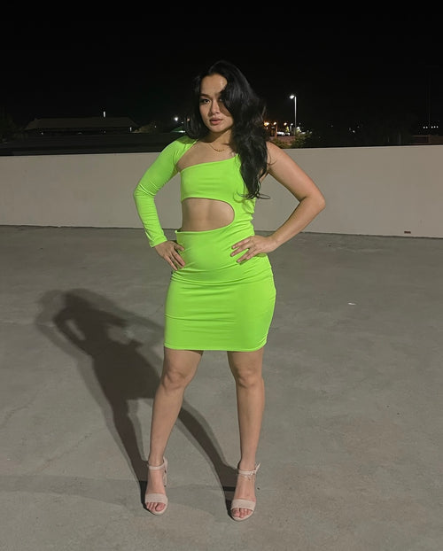 MODEL BEHAVIOUR BODYCON DRESS - GREEN