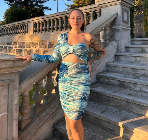 AURORA MIDI DRESS - BLUE
