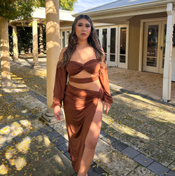 TOO GOOD TO YOU TWO PIECE SET - BROWN