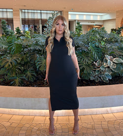 KYLIE MIDI DRESS - BLACK