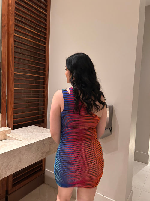OMBRE BODYCON DRESS - RED