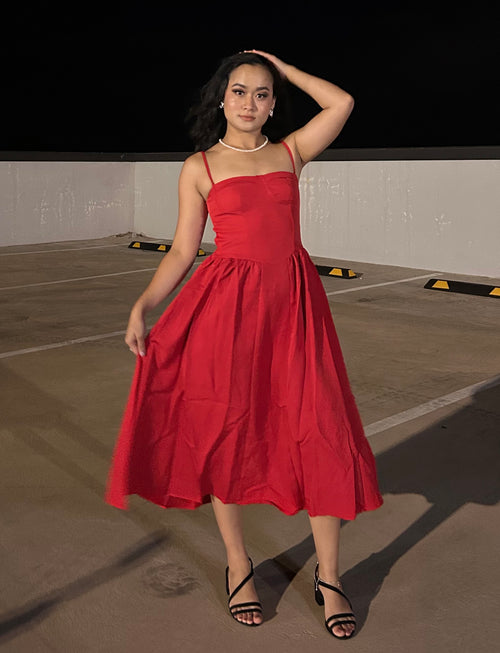 AZURE MIDI DRESS - RED
